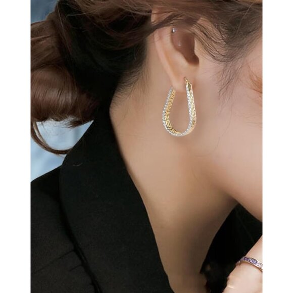 Women's Hypoallergenic Hoop Earrings Trendy Gold Earrings Perfect Colorful - Picture 5 of 9